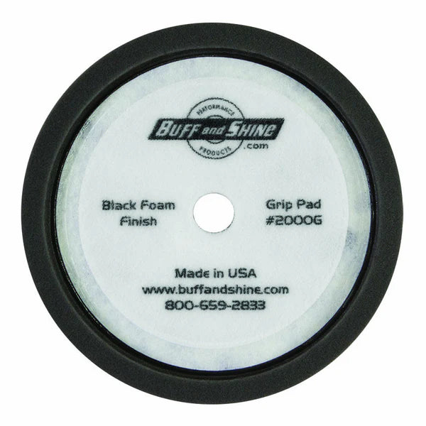Buff and Shine 2000G Flat Foam Finishing Pad Black