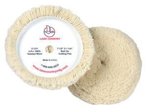 Lake Country 4 Ply 100% Twisted Wool Pad 7.5" Rotary Bolt on