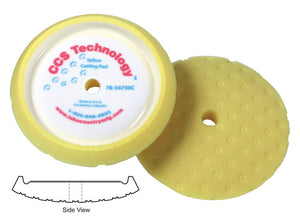 Lake Country CCS Yellow Curved Edge Foam Cutting Pad 7.5" 78-54650C