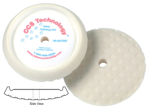 Lake Country White Curved Edge Foam Polishing Pad 7.5in