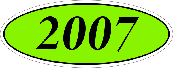 Adhesive Oval Year Model Stickers
