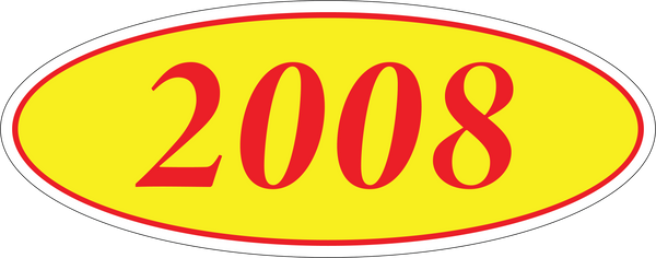Adhesive Oval Year Model Stickers