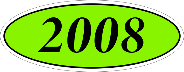 Adhesive Oval Year Model Stickers