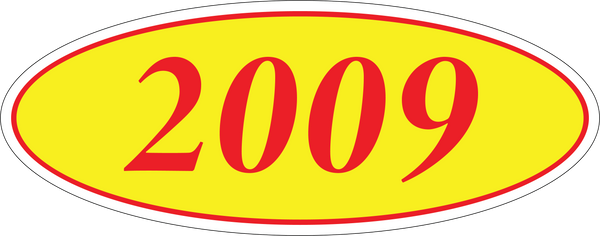 Adhesive Oval Year Model Stickers