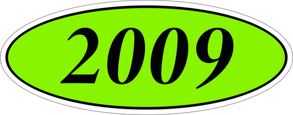 Adhesive Oval Year Model Stickers