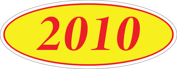 Adhesive Oval Year Model Stickers