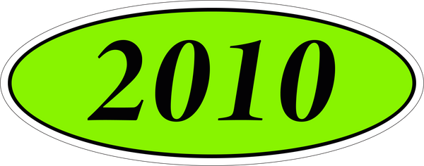 Adhesive Oval Year Model Stickers