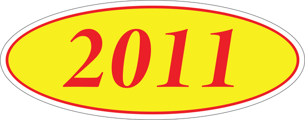 Adhesive Oval Year Model Stickers