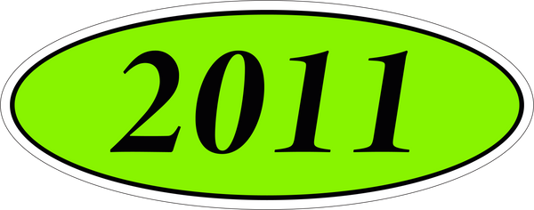 Adhesive Oval Year Model Stickers