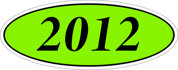 Adhesive Oval Year Model Stickers