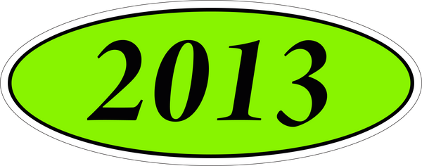 Adhesive Oval Year Model Stickers