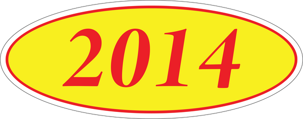 Adhesive Oval Year Model Stickers