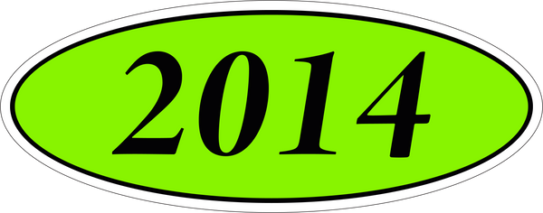 Adhesive Oval Year Model Stickers