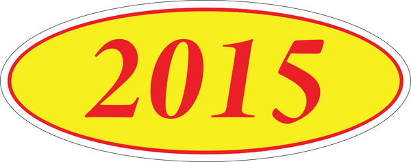 Adhesive Oval Year Model Stickers