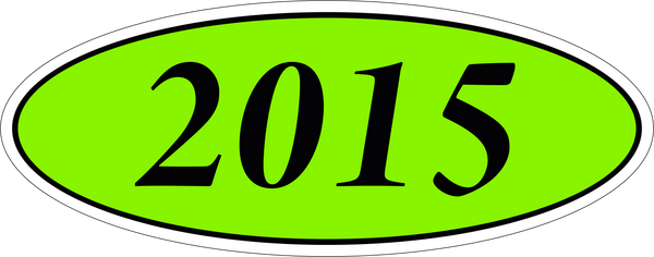 Adhesive Oval Year Model Stickers