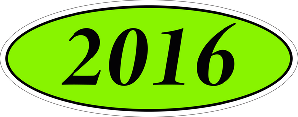 Adhesive Oval Year Model Stickers