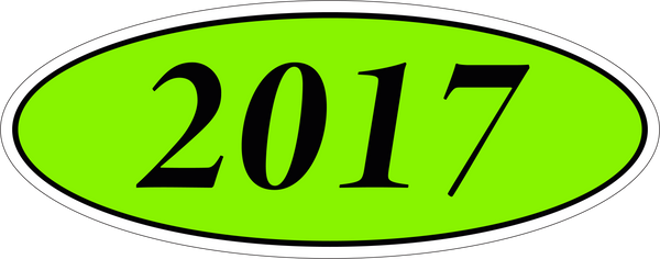 Adhesive Oval Year Model Stickers