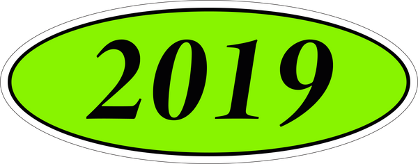 Adhesive Oval Year Model Stickers
