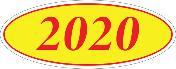 Adhesive Oval Year Model Stickers