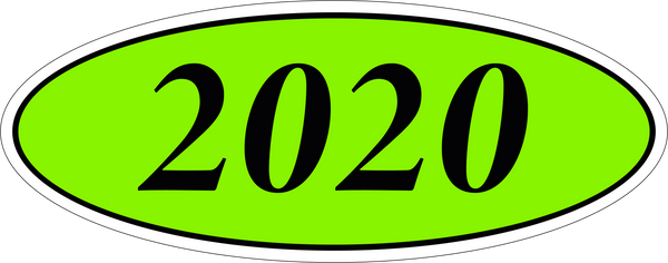 Adhesive Oval Year Model Stickers