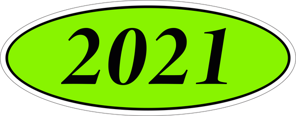 Adhesive Oval Year Model Stickers
