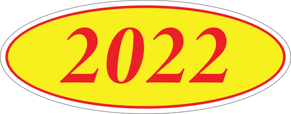 Adhesive Oval Year Model Stickers