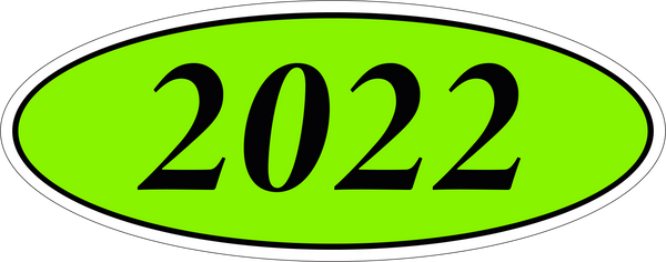 Adhesive Oval Year Model Stickers