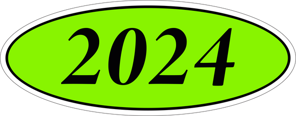 Adhesive Oval Year Model Stickers