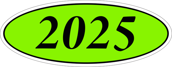 Adhesive Oval Year Model Stickers