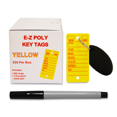 Yellow Poly Key Tags