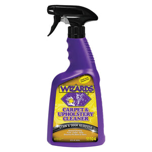 Wizards 22oz purple bottle that reads 'Carpet & Upholstery Cleaner'